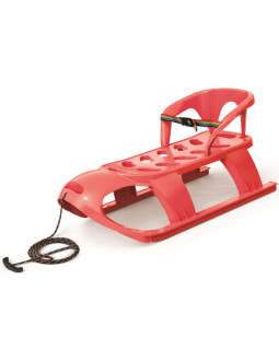 Sanki plastikowe z oparciem 88x45x42cm czerwone 2
