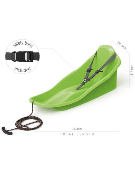 Sanki plastikowe mini topo zielone