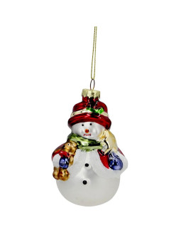Bombka szklana formówka bałwan 11cm saska gift & decor 2
