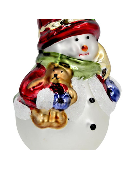 Bombka szklana formówka bałwan 11cm saska gift & decor
