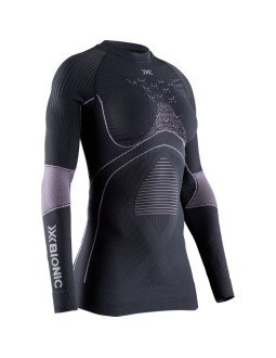 Bluza damska x-bionic energy accumulator 4.0 shirt - charcoal/magnolia rozmiar: l