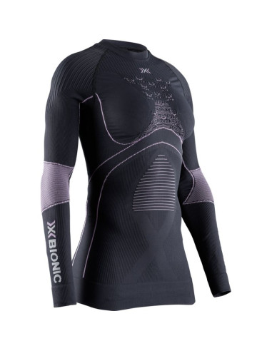 Bluza damska x-bionic energy accumulator 4.0 shirt - charcoal/magnolia rozmiar: l