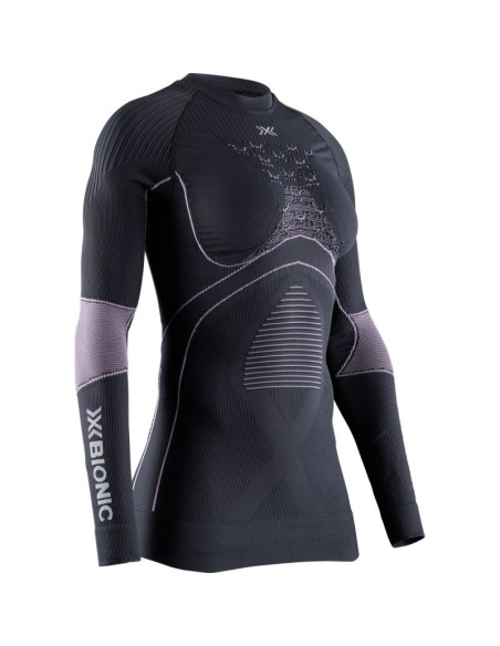 Bluza damska x-bionic energy accumulator 4.0 shirt - charcoal/magnolia rozmiar: l