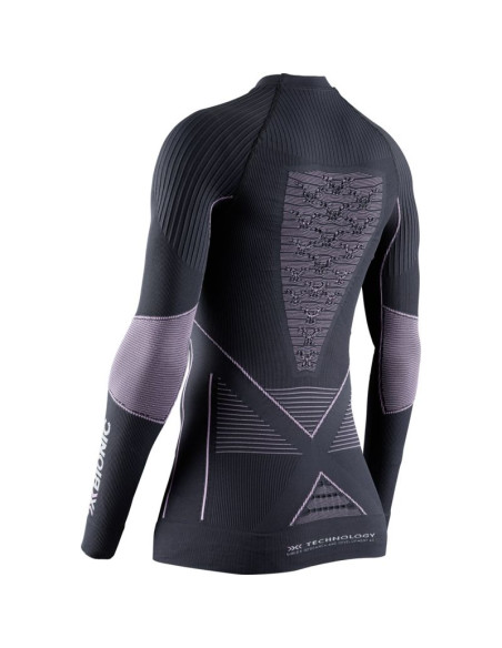 Bluza damska x-bionic energy accumulator 4.0 shirt - charcoal/magnolia rozmiar: l