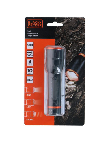 Latarka taktyczna aluminiowa 10w 500lumenów black + decker