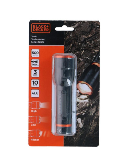 Latarka taktyczna aluminiowa 10w 500lumenów black + decker