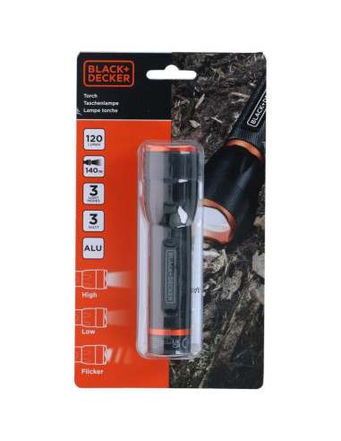 Latarka taktyczna aluminiowa 3w 120lumenów black + decker