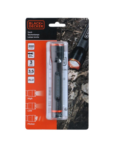 Latarka taktyczna aluminiowa 3,5w 200lumenów black + decker