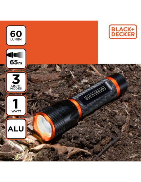 Latarka taktyczna aluminiowa 1w 60lumenów black+ decker