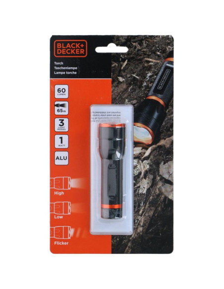 Latarka taktyczna aluminiowa 1w 60lumenów black+ decker