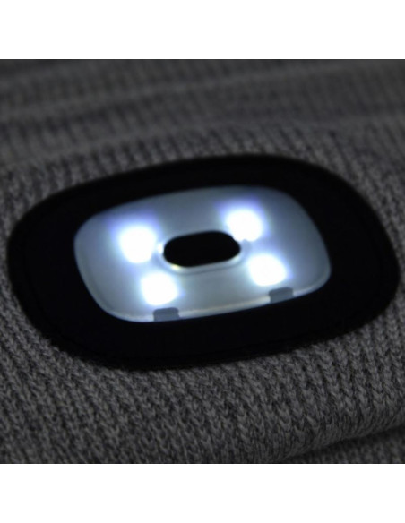 Czapka z latarką czołową 4 led 120 lm 3 tryby turystyczna szara