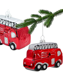 Bombka szklana formówka wóz strażacki saska gift & decor