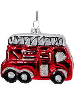 Bombka szklana formówka wóz strażacki saska gift & decor 2