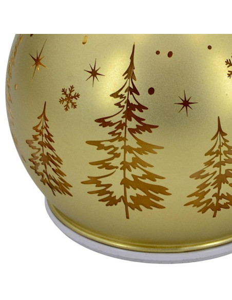 Bombka dekoracyjna szklana led 12cm iskrząca kręcąca się gold mica