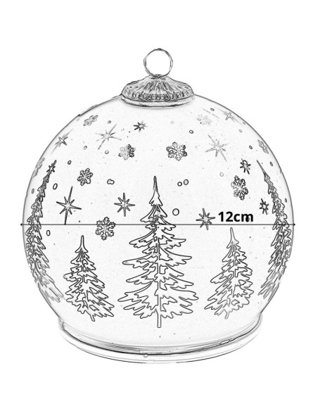 Bombka dekoracyjna szklana led 12cm iskrząca kręcąca się gold mica