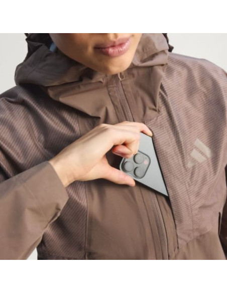 Kurtka damska adidas terrex xperior 2.5l hybrid primeknit climaproof jacket - trace brown rozmiar: s