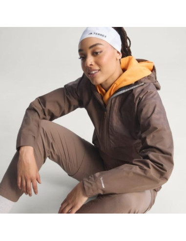 Kurtka damska adidas terrex xperior 2.5l hybrid primeknit climaproof jacket - trace brown rozmiar: m