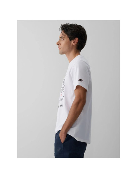 T-shirt regular z nadrukiem męski 4f 4fraw26ttshm4470-10s
