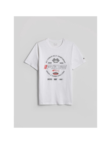 T-shirt regular z nadrukiem męski 4f 4fraw26ttshm4470-10s