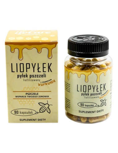 Liopyłek Liofilizowany Pyłek Pszczeli + Kurkuma (90 Kaps.)