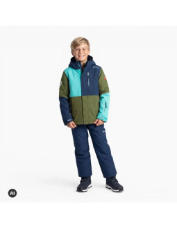 Trollkids kids hallingdal jacket pine green/mystic blue/arctic blue (226-355) 2
