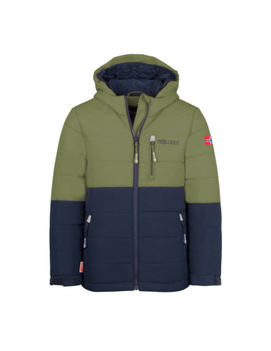 Kurtka ocieplana dla dziewczynki/chłopca trollkids kids hemsedal snow jacket xt zimowa zielona (513-335)