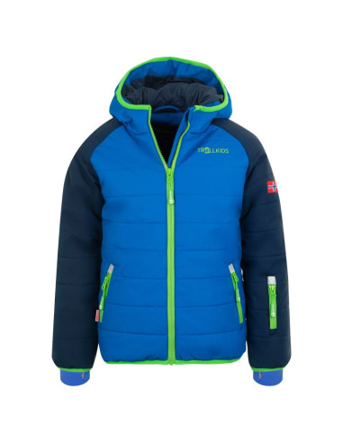 Kurtka zimowa z kapturem dziecięca trollkids kids hafjell snow jacket pro wodoodporna niebieska (514-100)