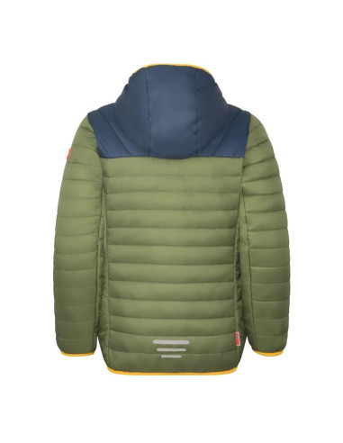 Trollkids kids eikefjord jacket moss/mystic blue/golden yellow (463-331)