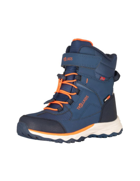 Trollkids kids hafjell winter boots xt nordic blue/mystic blue/flame orange (585-122)