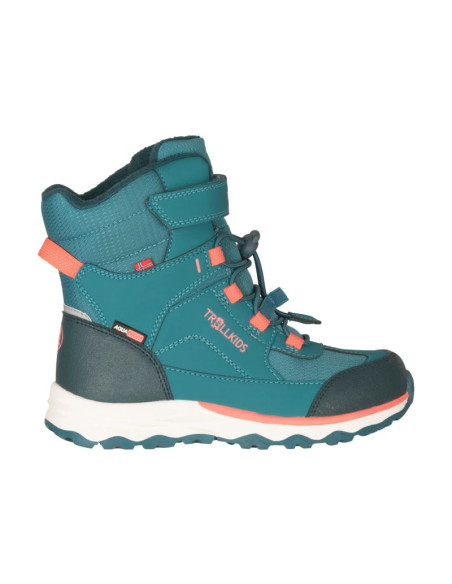 Trollkids kids hafjell winter boots xt dusty teal/coral pink/midnight petrol (585-364)