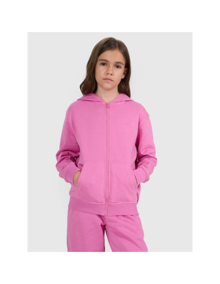 Bluza dresowa rozpinana z kapturem dziewczęca 4f 4fjraw25tswsf2466-54s