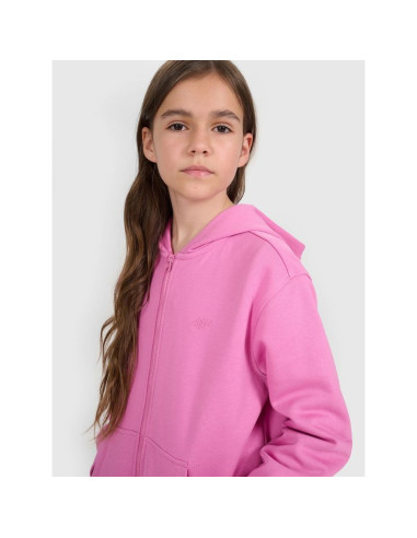 Bluza dresowa rozpinana z kapturem dziewczęca 4f 4fjraw25tswsf2466-54s