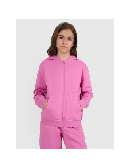 Bluza dresowa rozpinana z kapturem dziewczęca 4f 4fjraw25tswsf2466-54s