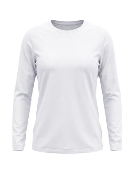 Koszulka damska 4f longsleeve f639 biała 4fwmm00tlonf639 10s