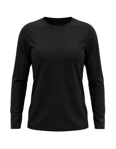 Koszulka damska 4f longsleeve f639 głęboka czerń 4fwmm00tlonf639 20s
