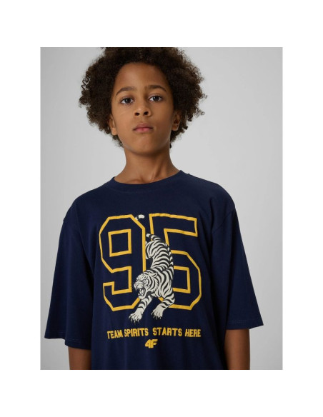 T-shirt loose z nadrukiem chłopięcy 4f 4fjraw26ttshm4528-31s
