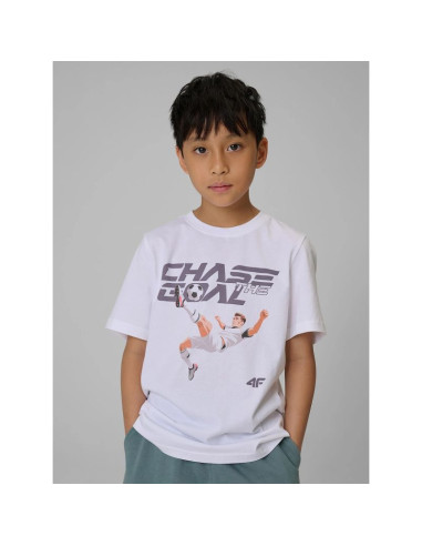 T-shirt regular z nadrukiem chłopięcy 4f 4fjraw26ttshm4629-10s