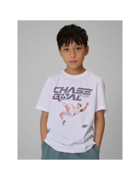 T-shirt regular z nadrukiem chłopięcy 4f 4fjraw26ttshm4629-10s