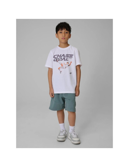 T-shirt regular z nadrukiem chłopięcy 4f 4fjraw26ttshm4629-10s