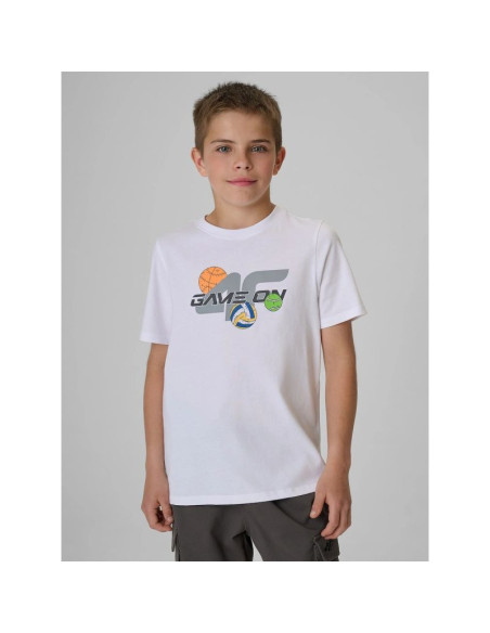 T-shirt regular z nadrukiem chłopięcy 4f 4fjraw26ttshm4346-10s