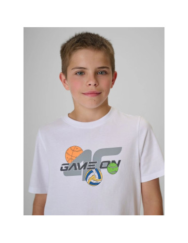 T-shirt regular z nadrukiem chłopięcy 4f 4fjraw26ttshm4346-10s