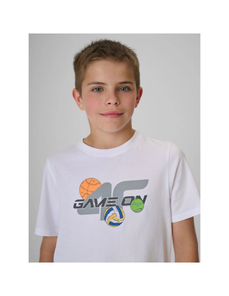 T-shirt regular z nadrukiem chłopięcy 4f 4fjraw26ttshm4346-10s