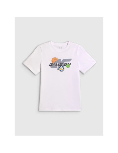 T-shirt regular z nadrukiem chłopięcy 4f 4fjraw26ttshm4346-10s