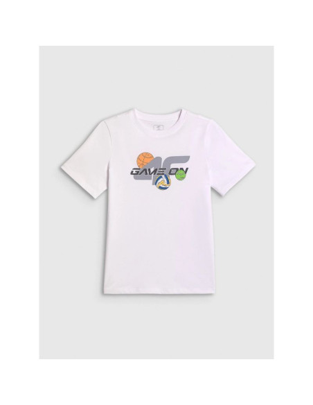 T-shirt regular z nadrukiem chłopięcy 4f 4fjraw26ttshm4346-10s