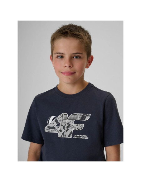 T-shirt regular z nadrukiem chłopięcy 4f 4fjraw26ttshm4349-22s