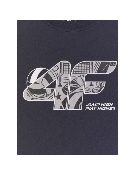 T-shirt regular z nadrukiem chłopięcy 4f 4fjraw26ttshm4349-22s