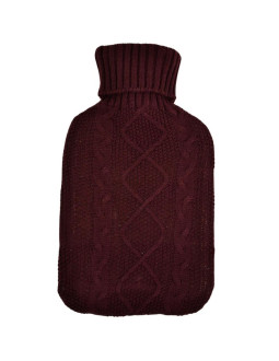 Termofor gumowy w sweterku 1,75l bordowy 2