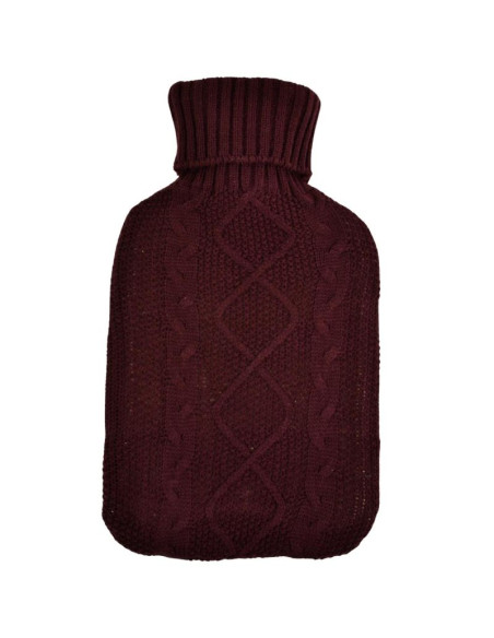 Termofor gumowy w sweterku 1,75l bordowy