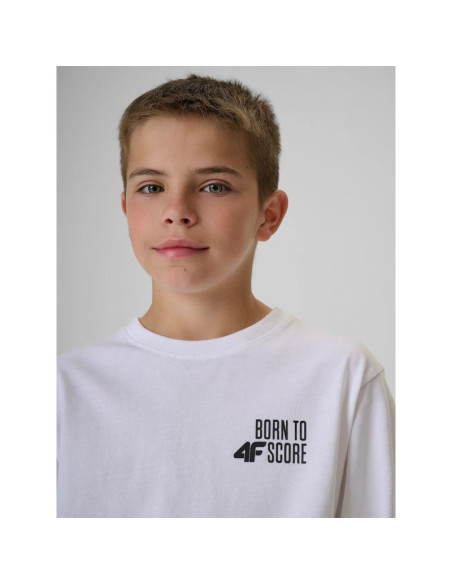 T-shirt loose z nadrukiem chłopięcy 4f 4fjrss26ttshm4277-10s
