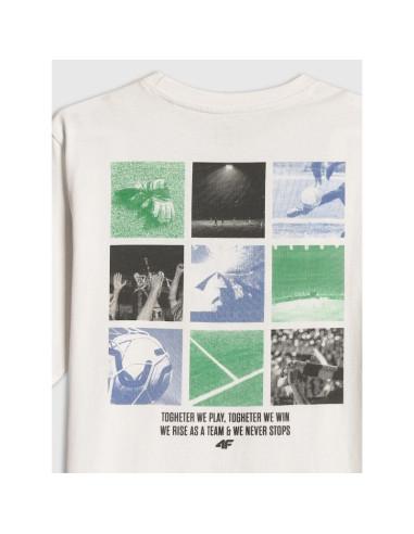 T-shirt loose z nadrukiem chłopięcy 4f 4fjrss26ttshm4277-10s